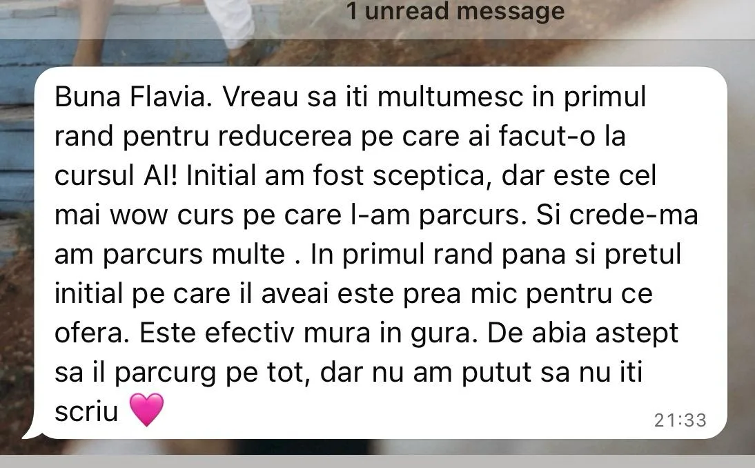 Mesaj WhatsApp de la un participant
