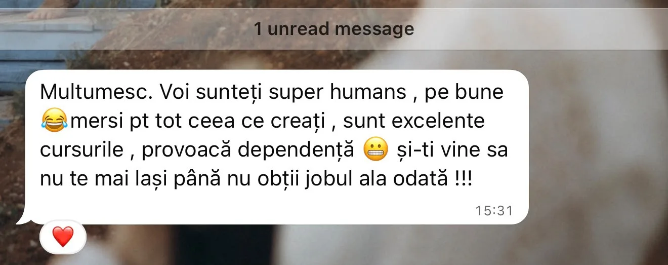 Mesaj WhatsApp de la un participant